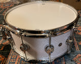 DW 6.5x14 Jazz Series Maple/Gum Shell Snare Drum - White Crystal w/Chrome HW