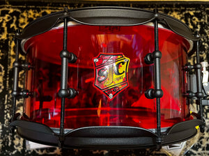 SJC Drums 14" x 6.5" Josh Dun Signature Series Torch Acrylic Snare Drum - Red w/ Black Hardware