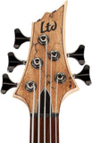 ESP LTD B-205SM Spalted Maple Five-String Bass Guitar - Natural Satin