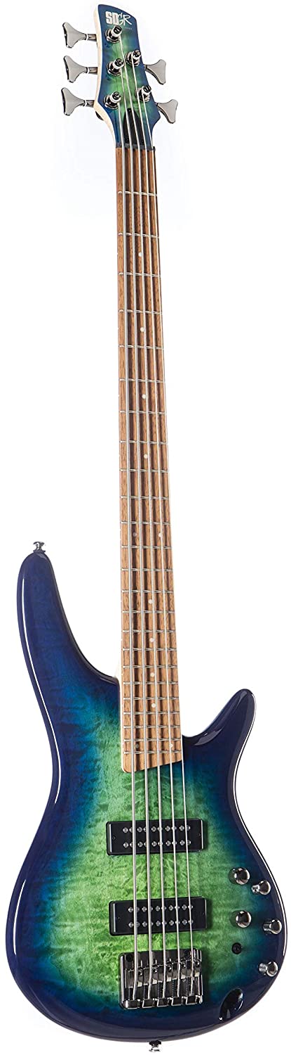 Ibanez SR405EQM Quilted Maple 5-String Electric Bass Guitar - Surreal Blue Burst Gloss