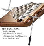 Kalimba Thumb Piano with Solid Black Walnut Body — C Major Scale (17 Tines / 21 Tines)