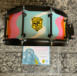 SJC Drums 6x14 Josh Dun SAI Saturation Snare Drum - Blue Washers - Pink Strap