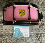 SJC Drums 6x14 Josh Dun SAI Pink Snare Drum - Yellow Washers - Yellow Straps