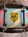 SJC Drums 6x14 Josh Dun SAI Saturation Snare Drum - Blue Washers - Pink Strap