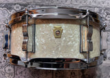 Ludwig Legacy Mahogany LLS554XXNM 5x14" 8-Lug Snare Drum - Vintage White Marine